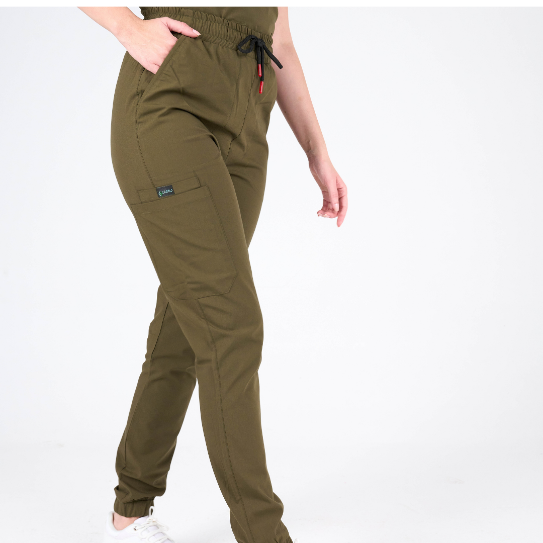 Label Haki Doktor Hemşire Medikal Cerrahi Takım Üniforma Scrubs -Lüx Likralı