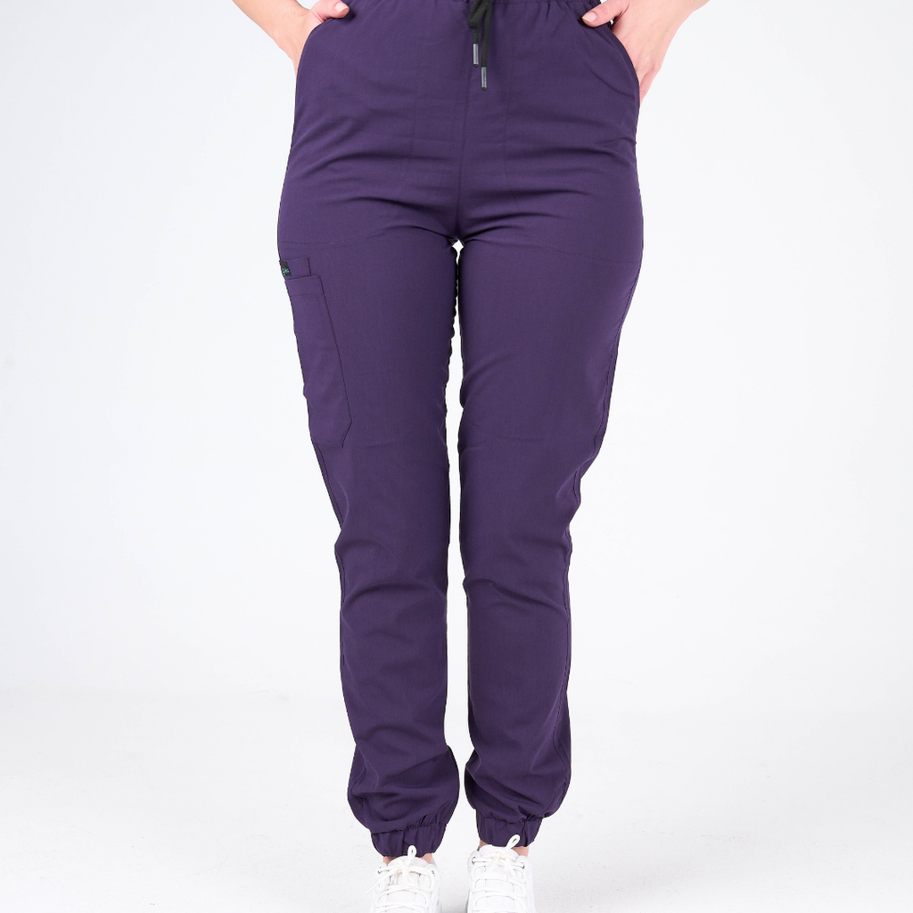 Label Mor Doktor Hemşire Medikal Cerrahi Takım Üniforma Scrubs -Lüx Likralı